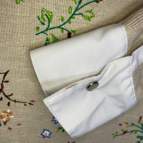 VTG Hampshire Ribbed Knit Collared Sweater Snap Buttons Small Cotton Shirt Layer - Picture 4 of 5